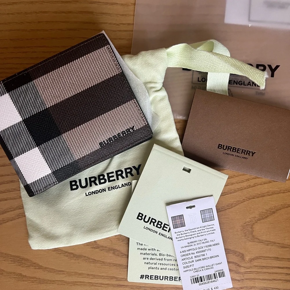 Burberry Brown and Black Checkered Men's Wallet